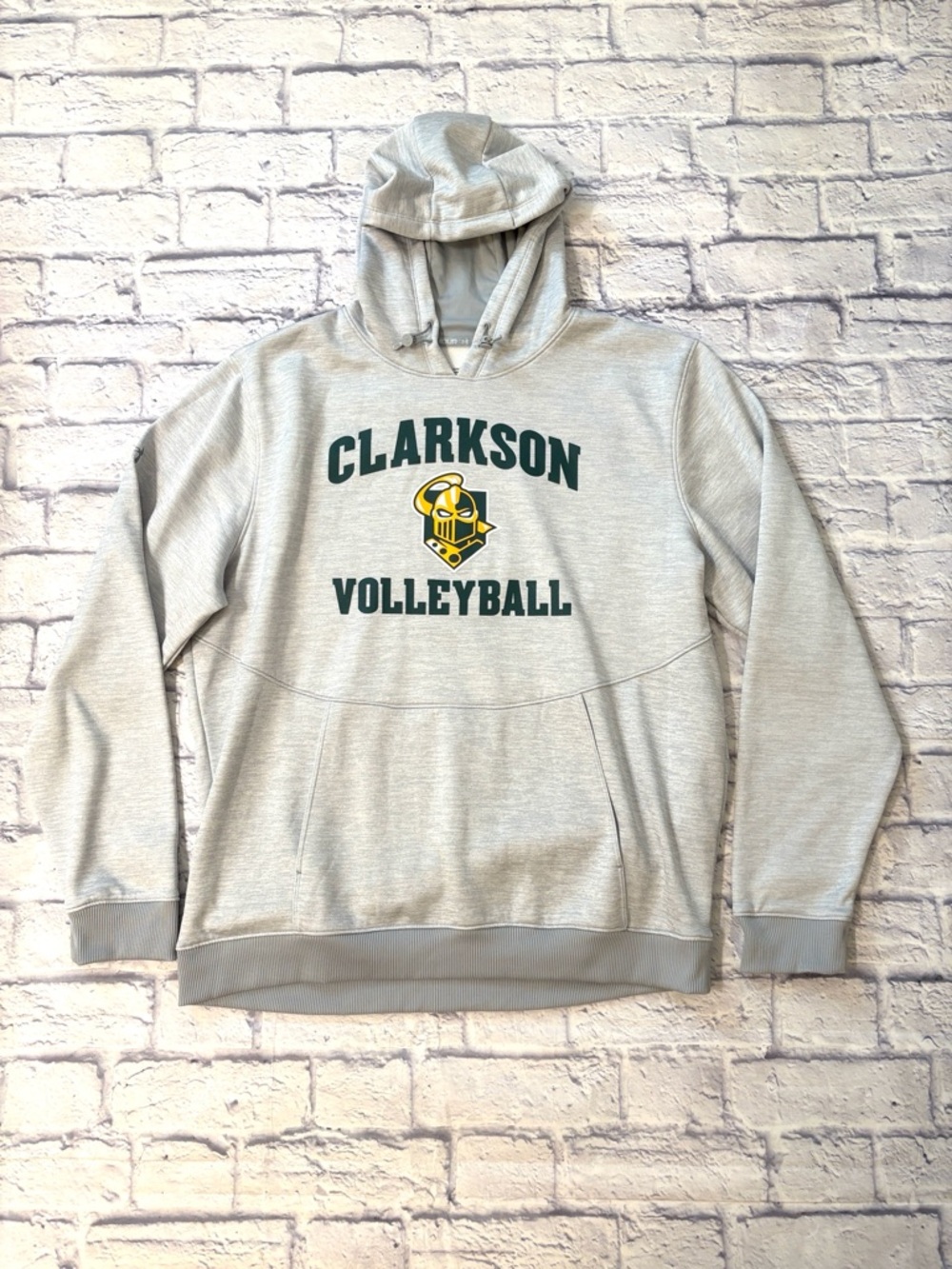 Under Armour Clarkson University Volleyball Hoodie Sweatshirt Light Gray Size XL